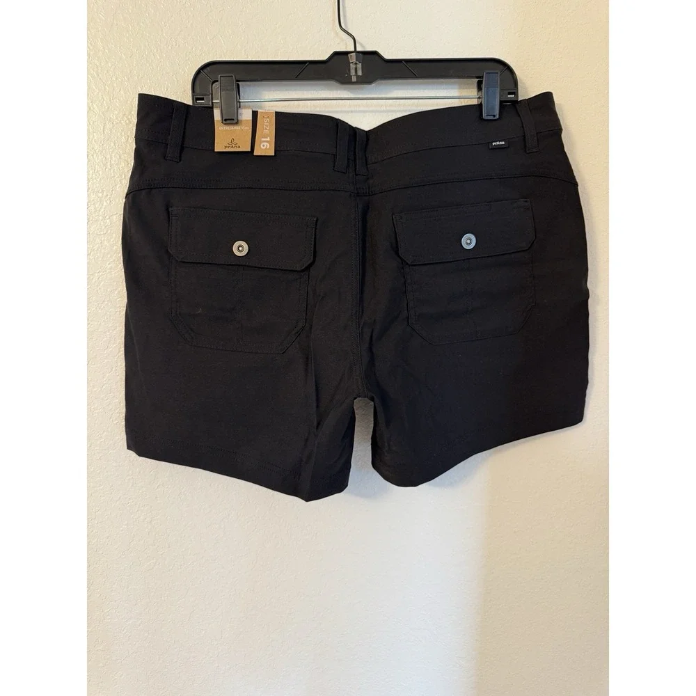 prAna Halle Short II Womens 16 Black ReZion Hiking Athletic Shorts 1971191 NWT